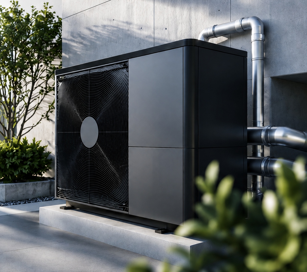 Moderne Wärmepumpe für effiziente Wärmeversorgung